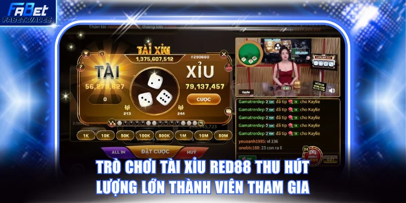 Trò chơi Tài Xỉu Red88 thu hút lượng lớn thành viên tham gia